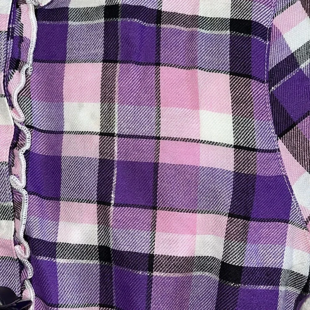 CRB Girl | Purple Plaid Button Up and Graphic Tee